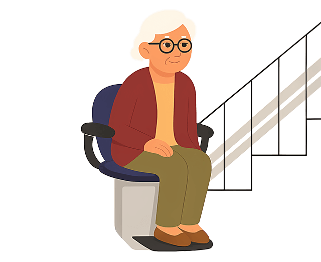 Elderly person on stairlift